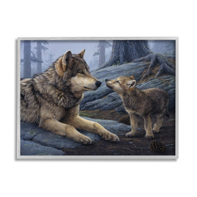 " Wolf & Cub Woodland Forest " by Daniel Smith