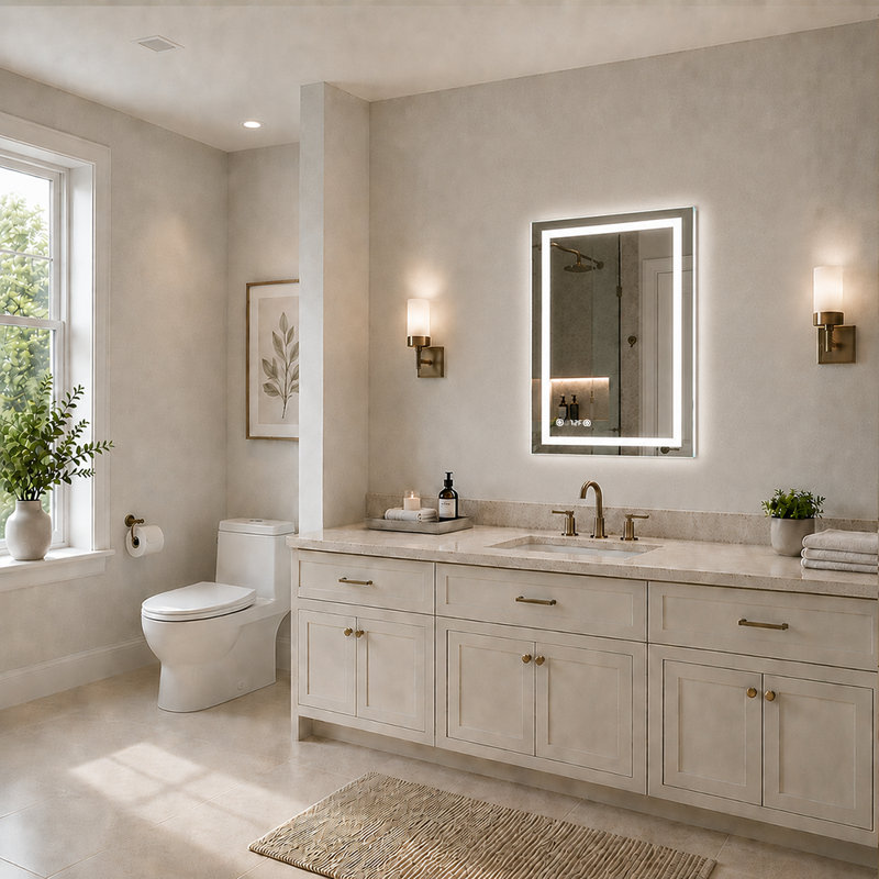 Miroir de salle de bain mural à DEL rectangulaire sans cadre l 20 po x H 30 po Currin, 20 po x 30 po