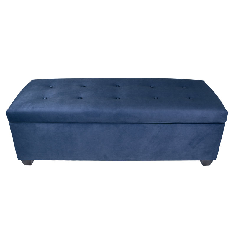 Upholstered Storage Bench, Navy