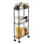 Chariot de rangement mince en métal à roulettes avec rangement réglable pour la salle de bain