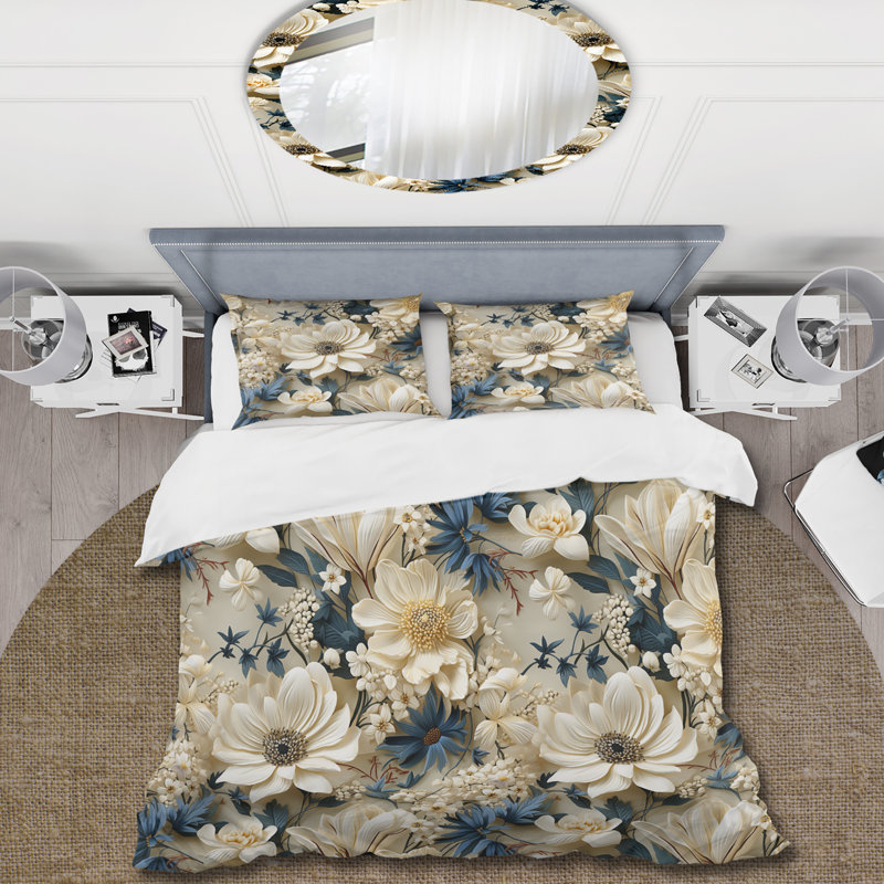 Ensemble de housse de couette à motif floral Radiant Lace Inspired Floral Botanics II
