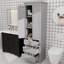 Grande armoire de rangement avec trois tiroirs pour salle de bain / bureau, gris-1004688638