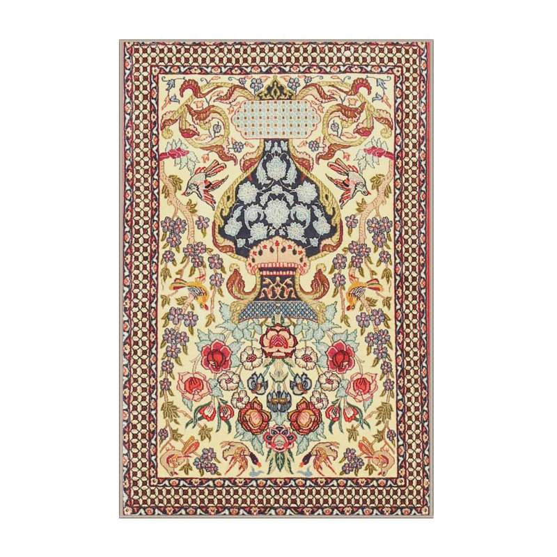 Tapis oriental jaune / brun, Rectangle 8 pi x 10 pi