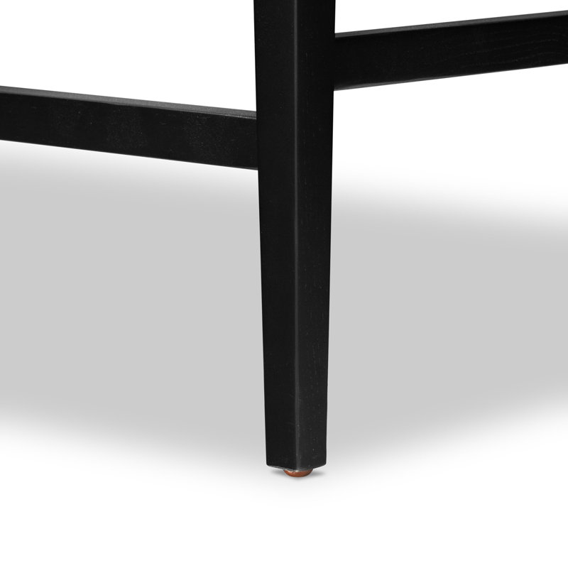 Ferris Stool, Counter Stool (25.98" Seat Height), Gibson Black/Palermo Black Polyester Blend/Leather, Black Ash