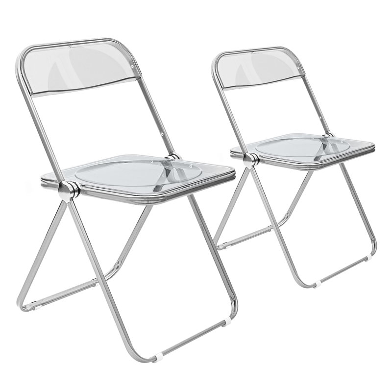 Modern Armless Chair - Grey Transparent