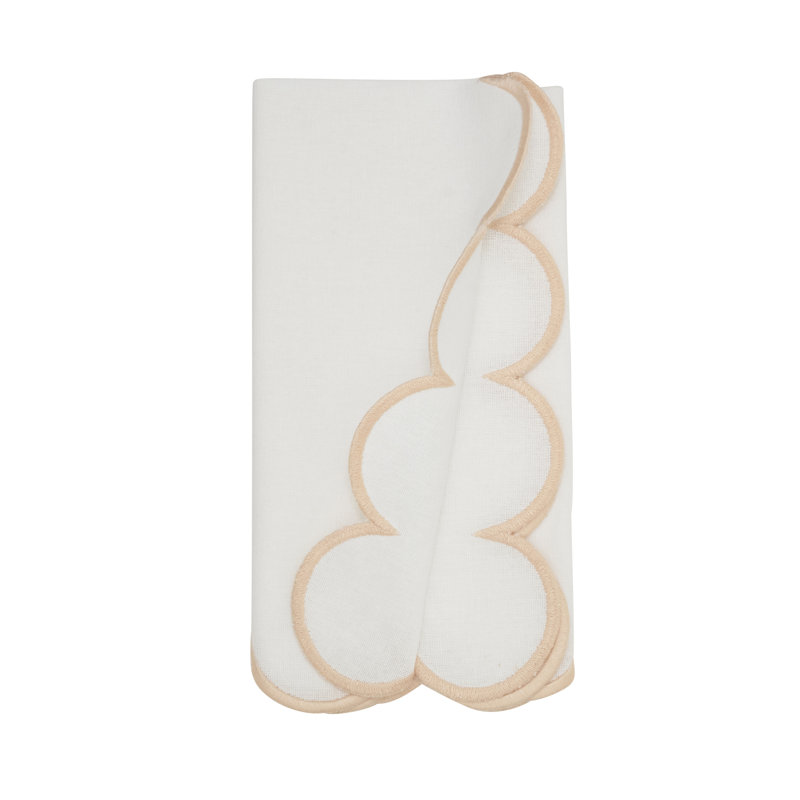 Serviette rectangulaire Paddock 100% coton, Blanc / rosé