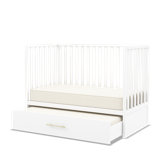 HushCrib 3-in-1 Convertible Crib with Trundle, Toddler Bed, Daybed, White