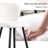 Modern Style Barstool,With White Seats, Black Metal Legs, And Gold - Tipped Ends