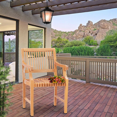Hearne Teak Patio Dining Armchair by Red Barrel Studio