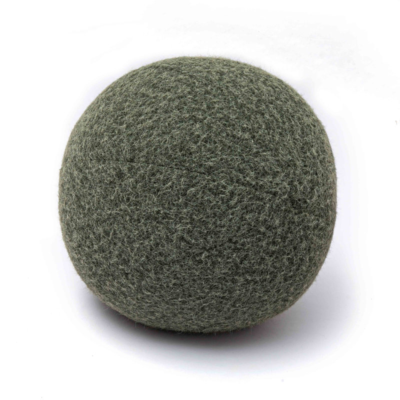 Boba Green Long Mohair Pillow, Green, 9"H x 9"W