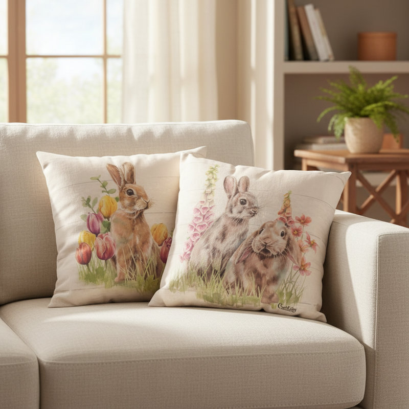Coussin Bun Bun 18 po x 18 po