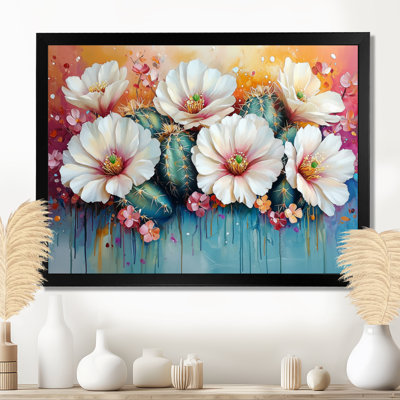 Cactus rose et blanc - Cactus, art mural