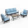 Argyri 5 - Person Outdoor Conversation Set with Rocking Lounge Chairs