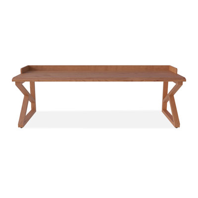 Bureau rectangulaire brun en bois massif
