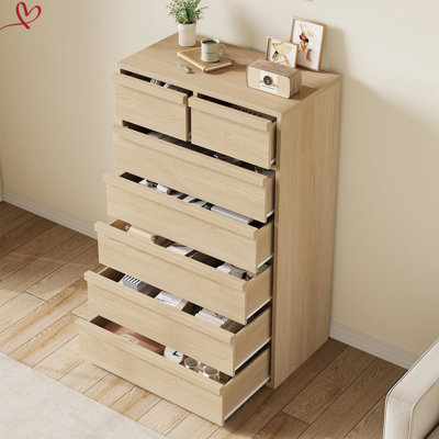 Modern 5/7 Drawer Dresser for Bedroom Antique White/Natural 5 Chest of Drawers 43" Tall with Large Storage Space