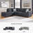 New Britain Upholstered 110 " Polyester L-Shaped Sofa Bed