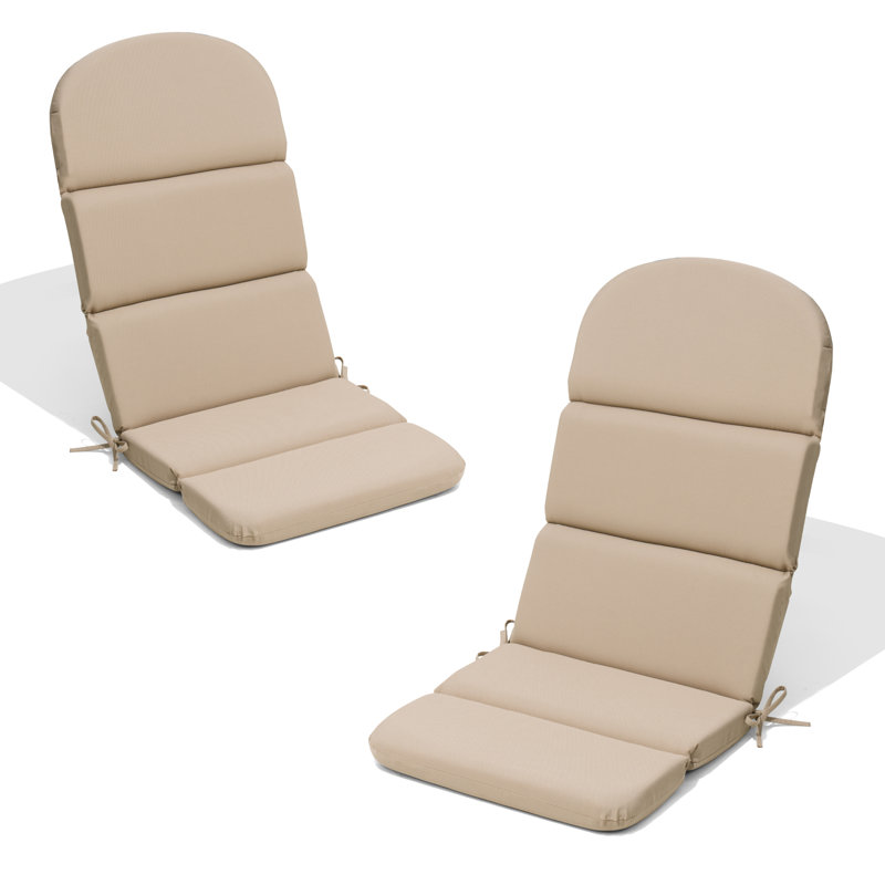 Coussin de siège / dossier Adirondack de 2,36 po Ebern Designs, Beige, 2, polyester