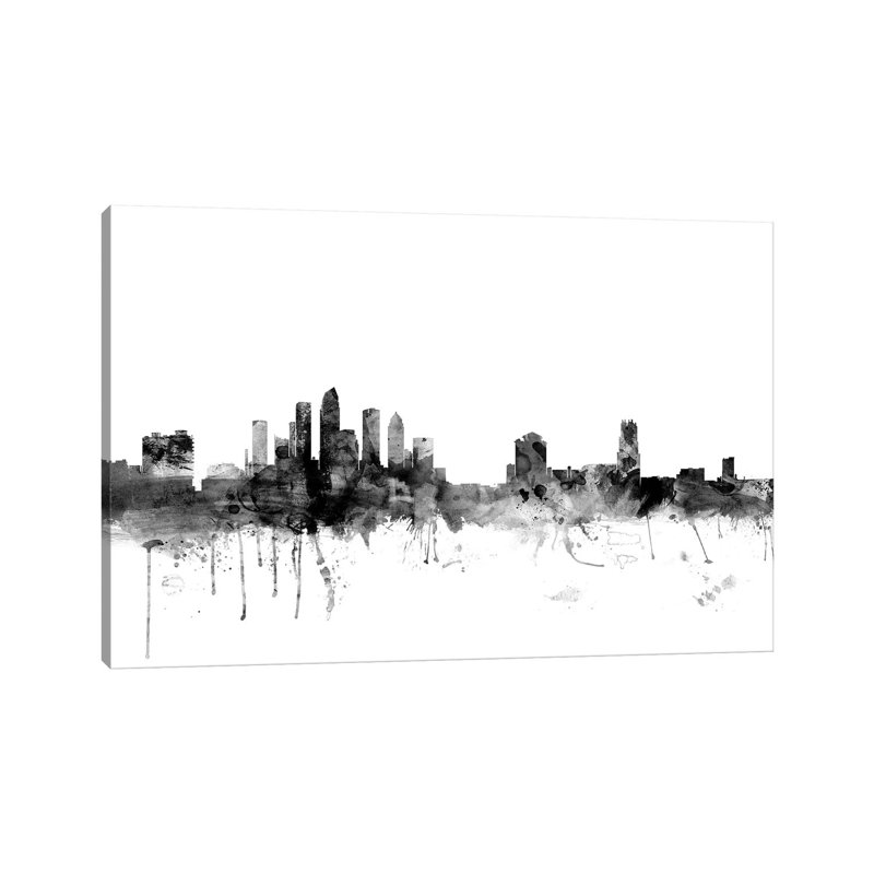 Tampa, Florida In Black & White by Michael Tompsett - Wrapped Canvas Gallery-Wrapped Canvas Giclée