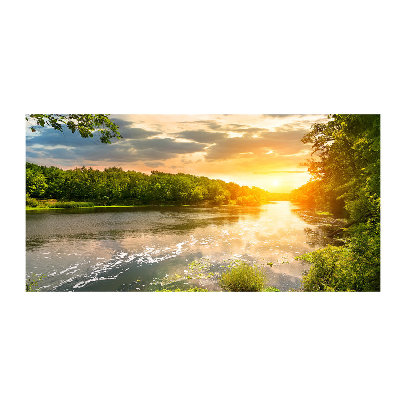 Twilight On The River - Wrapped Canvas Print