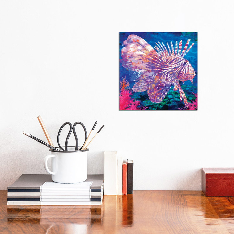 Lion Fish - Wrapped Canvas Painting, 30.48 cm H x 30.48 cm W