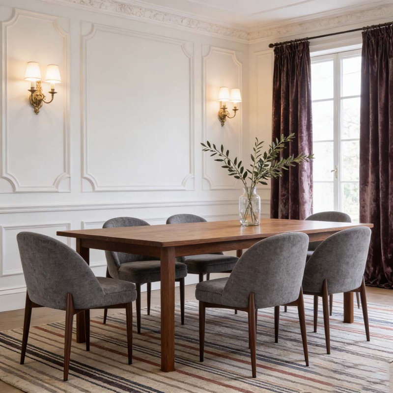 Fabric Upholstered Iron Dining Chair