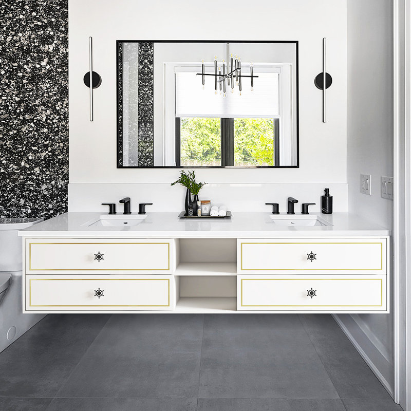 Base de meuble-lavabo double mural 96 po 96 po