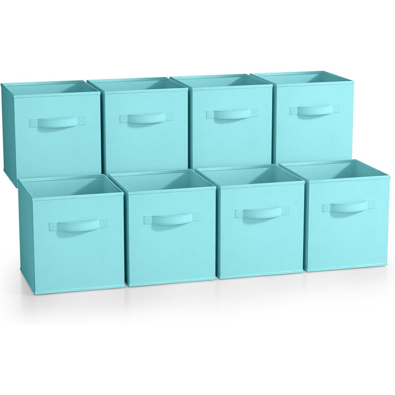 Ensemble de cubes de rangement en tissu, 8, Turquoise