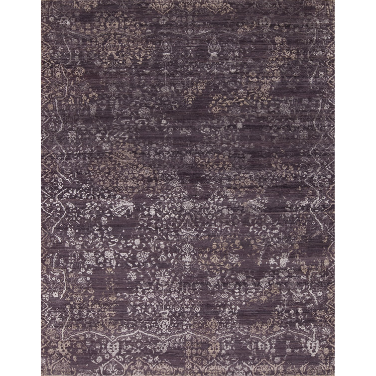 Amour Hand Knotted Area Rug in Purple