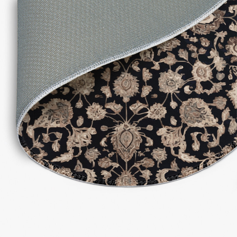 Tapis d'intérieur et d'extérieur gris Persian, Rond 5 pi