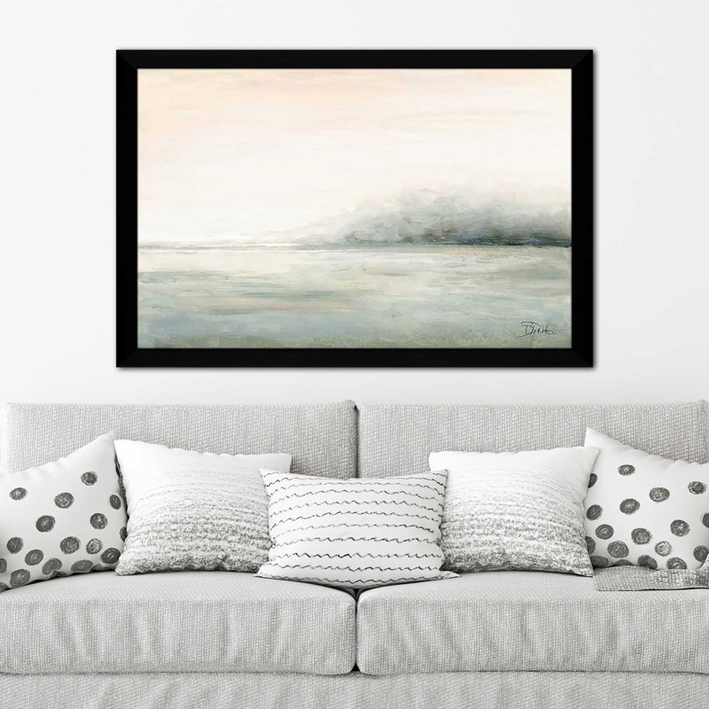 Brouillard clair par Patricia Pinto - Peinture, Cadre noir, H 27,5 po x l 39,5 po x P 0,75 po
