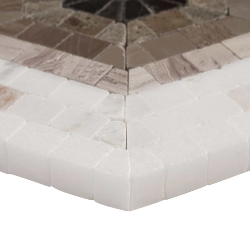 Ako 6" Hexagon Marble Micro Mosaic Tile, Saint Laurent Brown