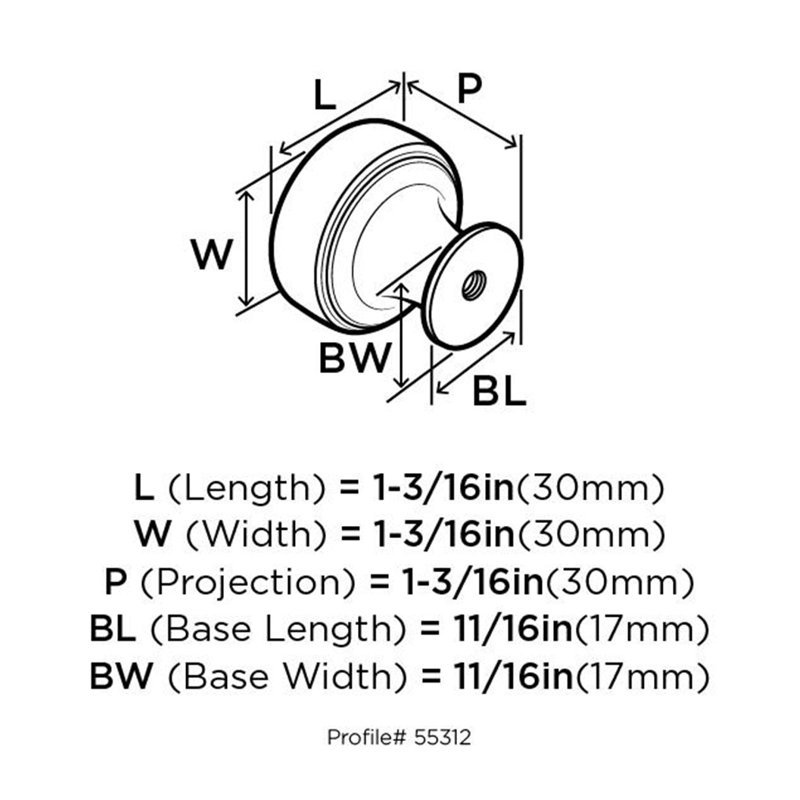 Highland Ridge 1 3/16" Diameter Mushroom Knob, Polished Nickel