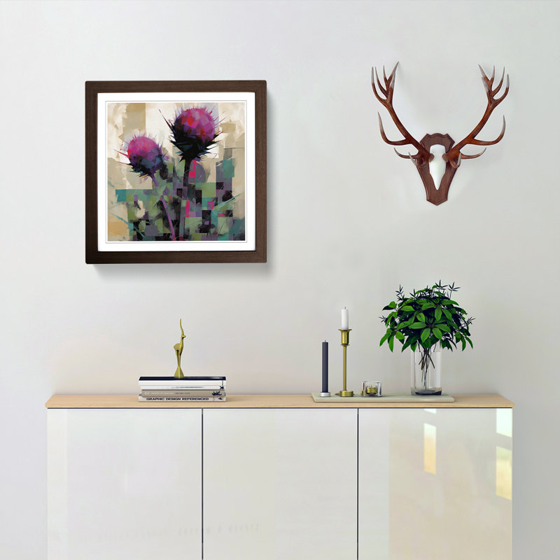 Thistle Suprematism - Framed Print, Walnut