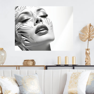 Portrait de femme futuriste et chic - art mural en métal Fashion MT132026