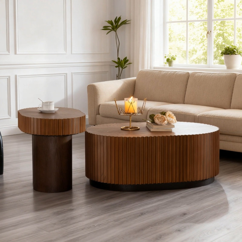 Ensemble de 2 tables basses gigognes Handcraft