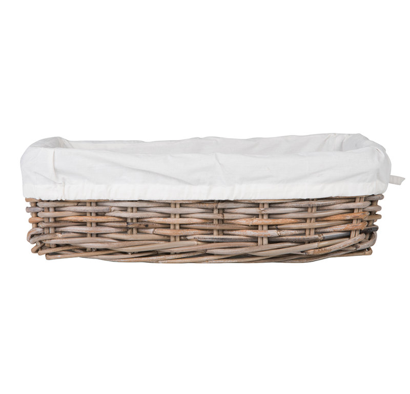Beachcrest Home Ayriauna Rattan Basket, Medium - 7" H x 22" W x 18" D