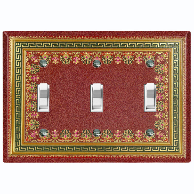 Patterned 3 - Gang Toggle Light Switch Standard Wall Plate