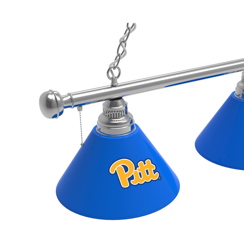3 - Light Pool Table Lights Pendant, Chrome, Pittsburgh Panthers