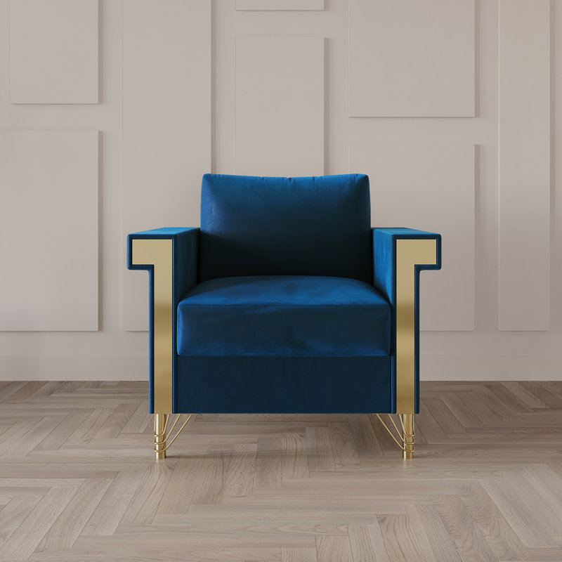 Snaresbrook Upholstered Accent Chair, Navy
