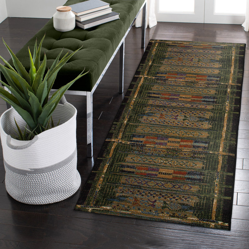 Tapis de cuisine Lakedia, Tapis de couloir 1 pi 11 po x 4 pi 11 po, Vert