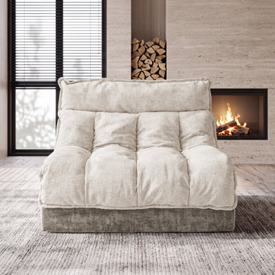 Canapé Cloud, siège simple, canapé modulaire moderne, pour le salon et la chambre à coucher, coussin de siège rembourré à double couche confortable, tissu chenille respirant (beige)