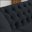Canapé Chesterfield 58,8 po en velours noir pour salon, canapé 2 places-365279911