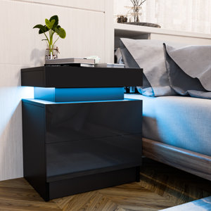Albanese Manufactured Wood Nightstand with RGB LED Lights
