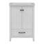 Meuble-lavabo 24 po avec évier, meuble-lavabo avec tiroir et portes, bois massif et panneau de fibres à densité moyenne, blanc