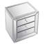 Armoire à trois tiroirs avec finition miroir en perles