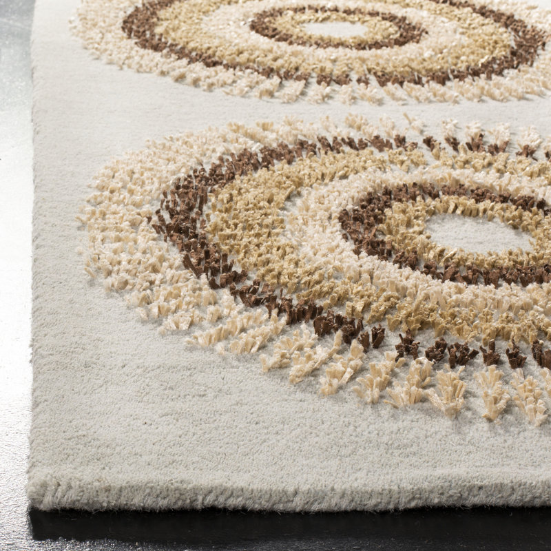 Jorie Hand Tufted Wool Geometric Rug, Rectangle 3'6" x 5'6"