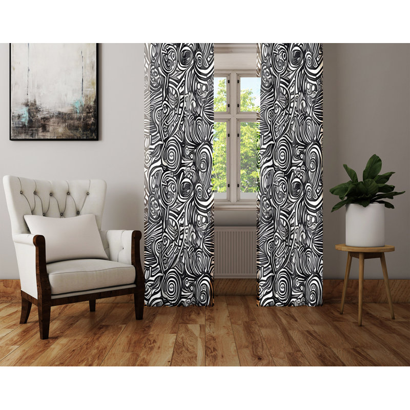 Bharati Semi Sheer Curtain Pair, 20" W x 61" L