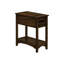 Table d'appoint transitionnelle, 2 niveaux, placage brun, design compact, 21,88 po X 11,76 24,26 po, noyer, rangement décoratif