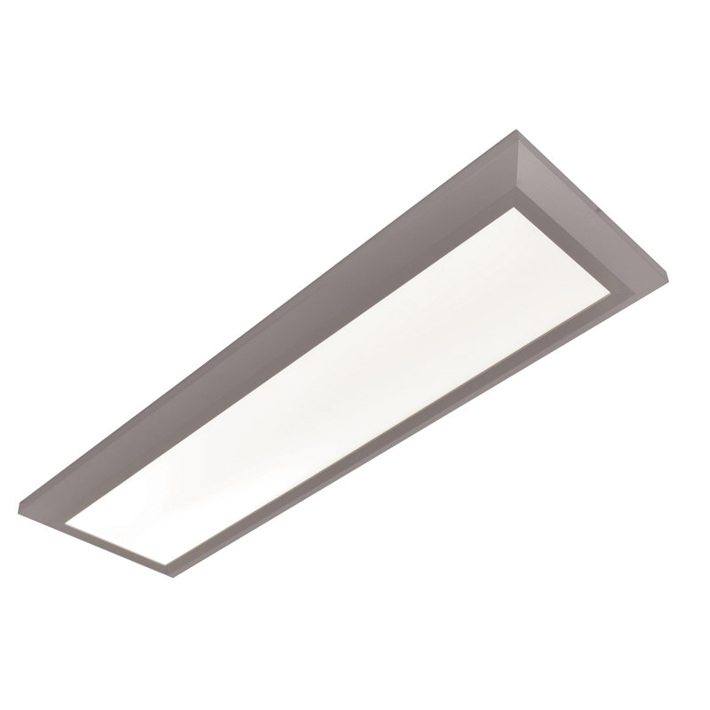 Plafonnier encastré simple à DEL 1 lumière 50,38 po Lovato, Nickel satiné