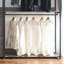 Wood Walk-In Closet System with Powder-Coated Metal Frame & Deep Storage